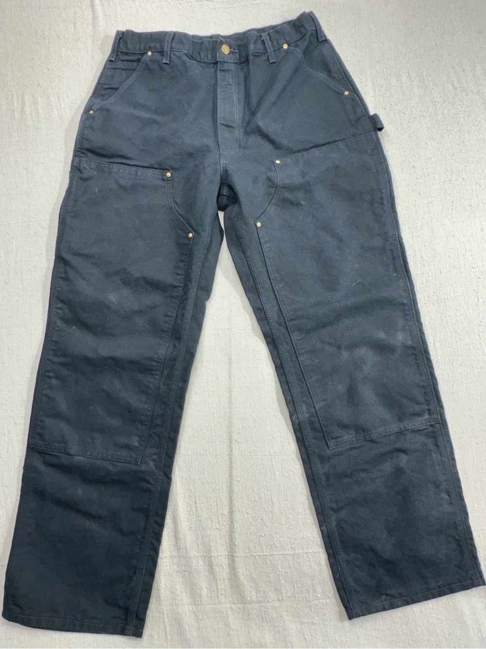 Carhartt B01 Double Knee Duck Work Pants Black 36x32 fits 35x31 Made USA Union x